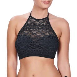 Sundance Padded Hi-Neck Crop Top