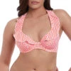 Totally Stripe High Apex Bikini Top -Fashion Lingerie Store large 1 3487 red