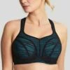 Panache Wired Sports Bra Black/Aqua -Fashion Lingerie Store large 1 4891 black