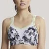 Panache Wire-Free Sports Bra Grey Animal -Fashion Lingerie Store large 1 5345 grey