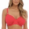 Almeria Gathered Full Cup Bikini Top -Fashion Lingerie Store large 1 5700 red