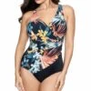 Miraclesuit Oceanus One Piece V Neck Shaping Swimsuit -Fashion Lingerie Store large 1 5781 print