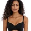 Jewel Cove Plain Sweetheart Padded Bikini Top -Fashion Lingerie Store large 1 5958 black