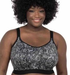 Goddess Black Snake Soft Cup Sports Bra