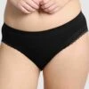 Agathe Ribbed Lace Trim Classic Brief -Fashion Lingerie Store large 1 6253 black
