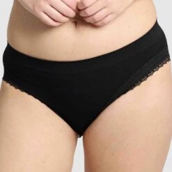 Agathe Ribbed Lace Trim Classic Brief