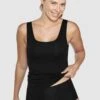Naturana Seamless Wide Strap Modal And Cotton Vest -Fashion Lingerie Store large 1 6268 black