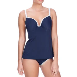 In The Navy Deco Moulded Tankini Top -Fashion Lingerie Store large 3 4931 navy