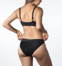 Elevated Cotton Leakproof Bikini Brief -Fashion Lingerie Store large 3 5166 black