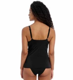 Jewel Cove Plain Non Padded Plunge Tankini Top -Fashion Lingerie Store large 3 5964 black